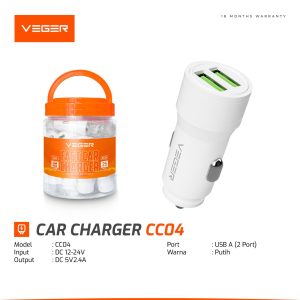 CAR CHARGER VEGER CC04 OUTPUT 2,4A